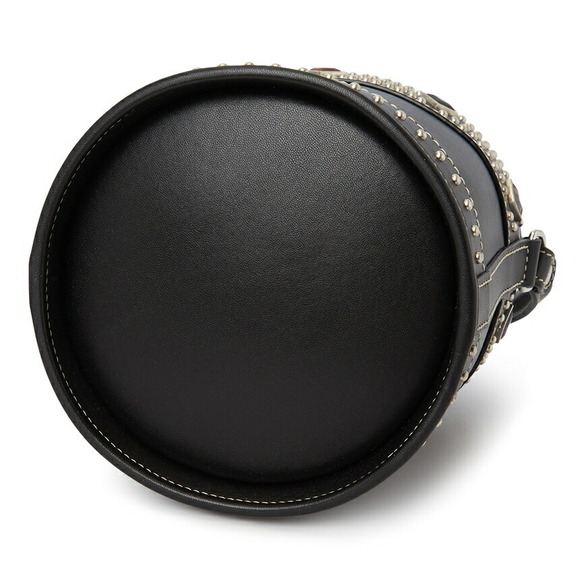 Saint Laurent Bahia Embellished Leather Bucket Bag Black - Picture 5 of 10